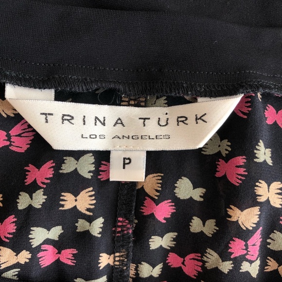 Trina Turk Sheer Black Patterned Silk Top - Picture 6 of 6